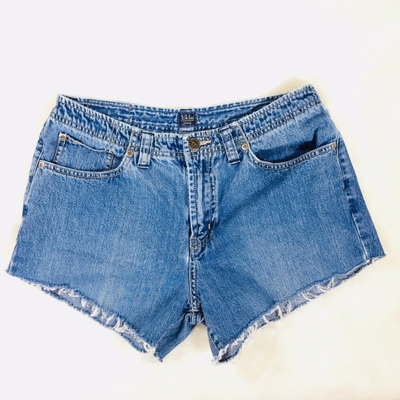 BKLE Pants - Vintage BKLE Buckle High Rise Waist Frayed Cutoff Denim Jean Shorts